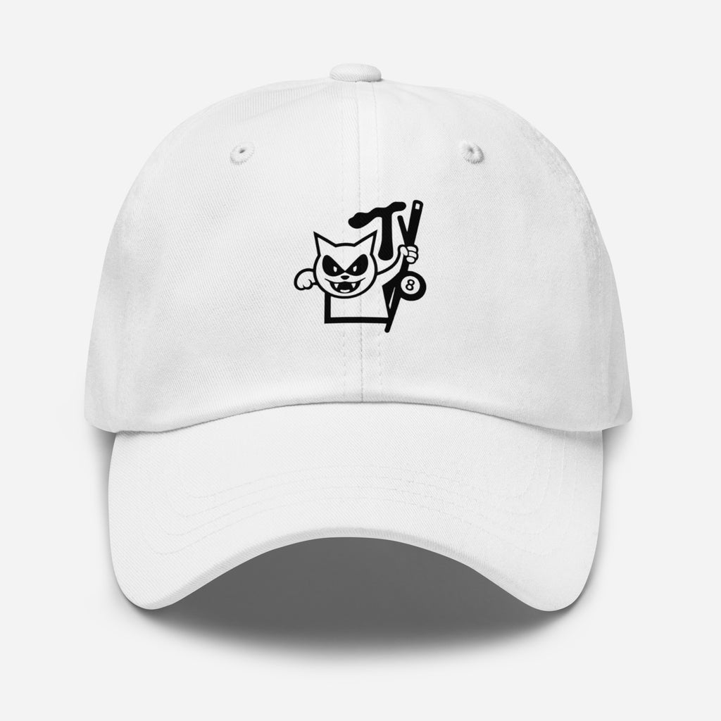 gorra mpooltv blanca billar bordado