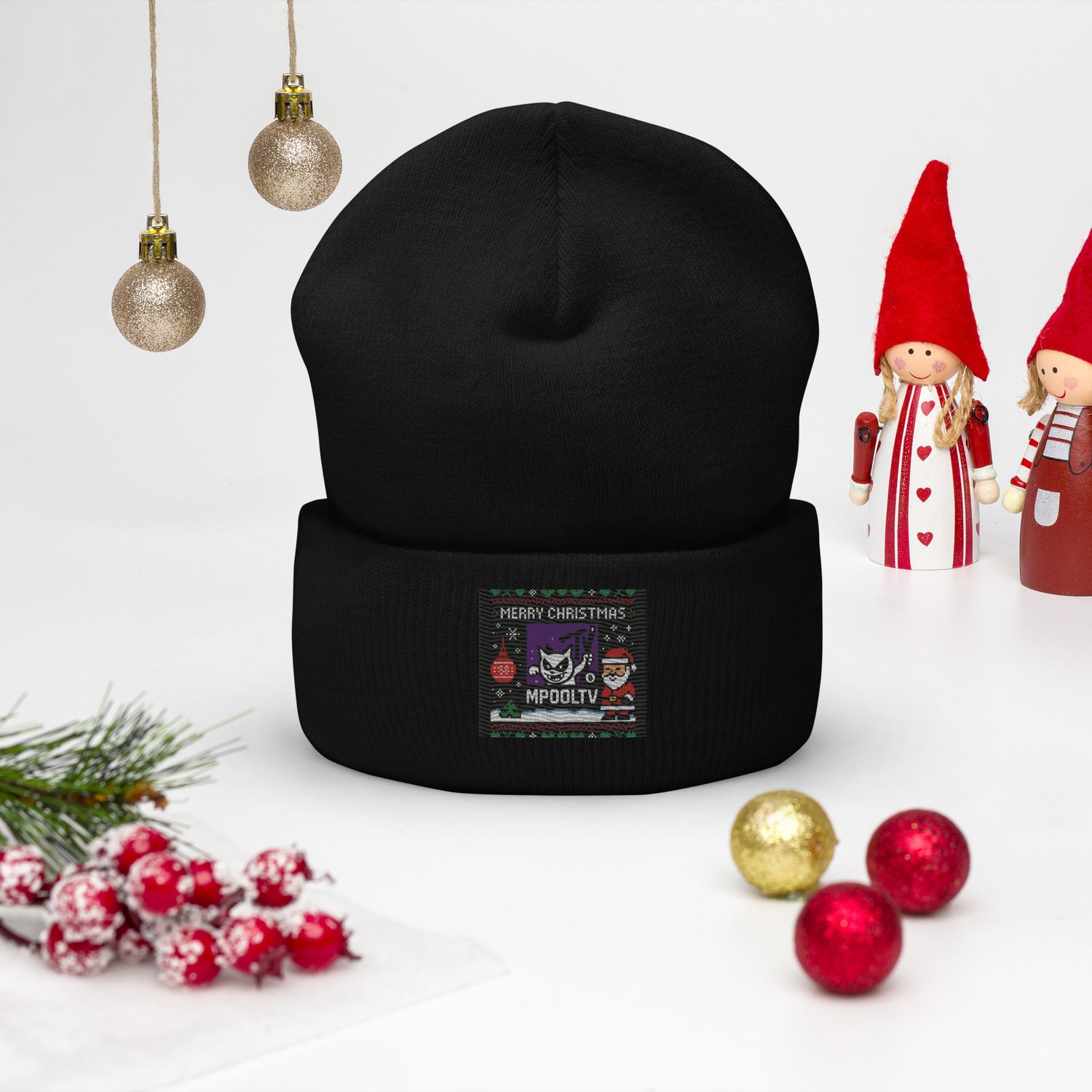 gorro navidad mpooltv beanie navideño billar