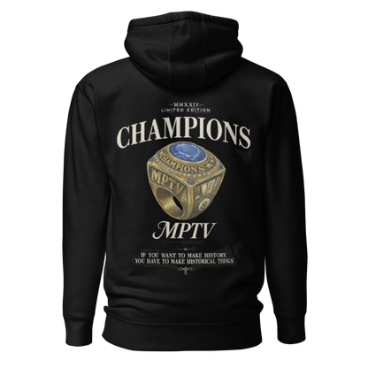 sudadera negra MPoolTV anillo dorado campeón edición limitada