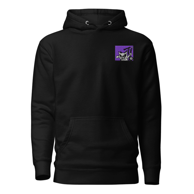 sudadera negra MPoolTV logo bordado