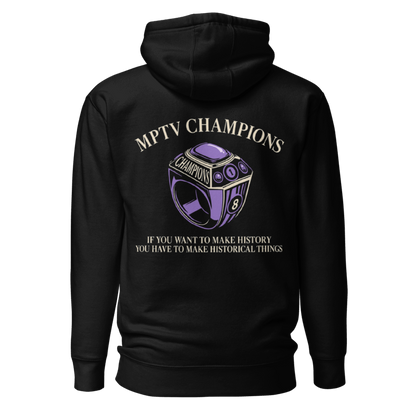 sudadera negra MPoolTV anillo morado campeón